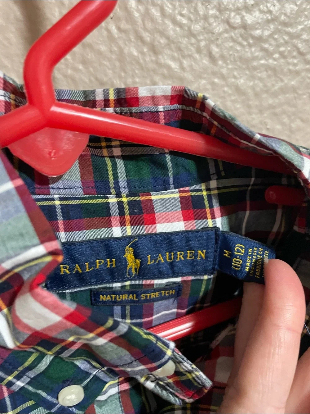 Polo Ralph Lauren Green Red White Plaid Button-Down Shirt